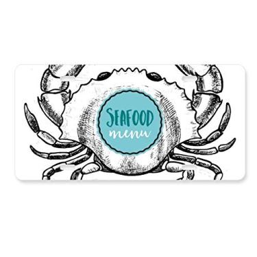 Imagem de DIYthinker Placa de licença de desenho de caranguejo com ilustração de organismo marítimo Decoração de aço inoxidável