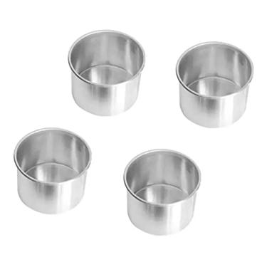 Imagem de Kit 4 Formas Redondas Para Mini Bolo 10x10cm em Alumínio