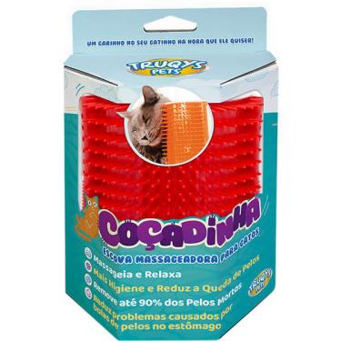 Imagem de Escova Massageadora Truqys Pet Coçadinha - Vermelha