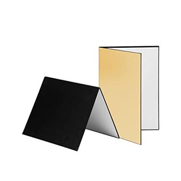 Imagem de Domary 3-em-1 Fotografia Papelão Papelão Dobrável Fotografia Refletor Placa Difusora (Preto + Branco + Dourado) para Natureza morta Produto Foto de Alimentos, Tamanho A3
