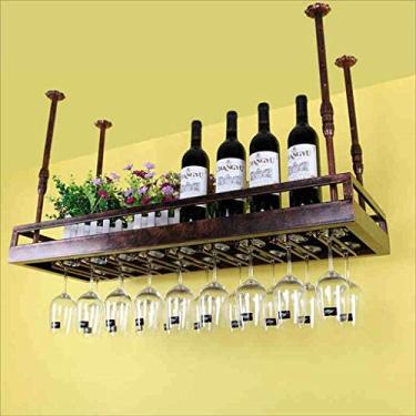 Imagem de Bar Balcão de bar Bar Racks de vinho Restaurante Household Wine Rack Óculos Rack Retro Wine Iron Rack Art, b, 50 * 35cm needed