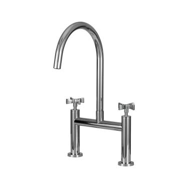 Imagem de Torneira Para Cozinha Gourmet Inox Misturador Duplo Comando Içana Pingoo.casa - Prata