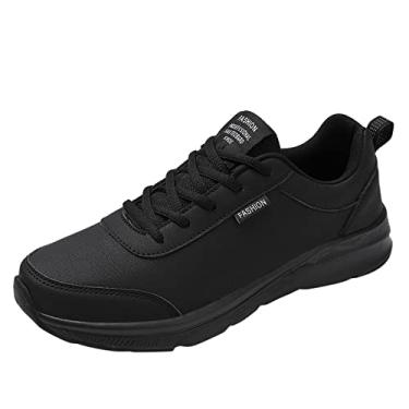 Imagem de Sapatos masculinos casuais de couro Laace Up casual moda simples tênis de corrida masculino Air 1 Low tênis caminhada ao ar livre sapatos atléticos (A, 11)
