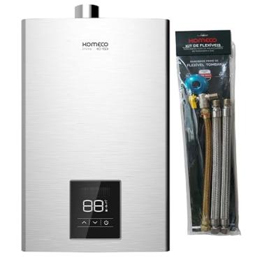 Imagem de Aquecedor De Água A Gás Komeco Ko 16 DI Prime Inox 16 Litros Glp E Kit Ligação