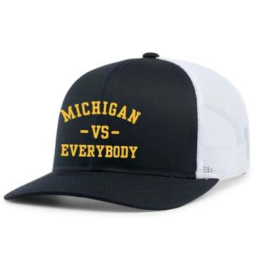 Imagem de Boné masculino Michigan Vs. Everybody Football Mesh Back Trucker Hat, Azul-marinho/branco, Tamanho �nica