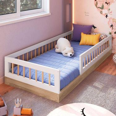 Imagem de Cama Infantil Montessoriana Affetto Aveiro Oak/Branco - Completa Móveis