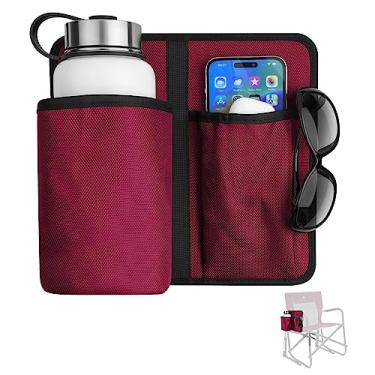 Imagem de Xxerciz Suporte de telefone para cadeira de acampamento, suporte universal para garrafa de água para cadeira reclinável de pátio, cadeira de praia, cadeira dobrável de acampamento e cadeira de escritório