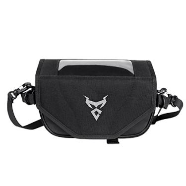 Imagem de FUUBAMB00 Bolsa frontal portátil para motocicleta, tela sensível ao toque, tela sensível ao toque, à prova de chuva, acessórios de alça de motor para assistentes de viagem ao ar livre, cinza, 25 x 10