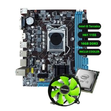 Imagem de Kit Upgrade Intel I3 Terceira Placa Mãe H61 Ram 16GB DDR3