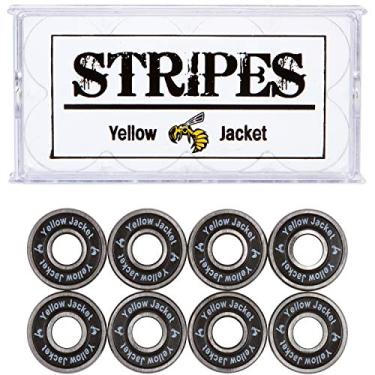Imagem de Yellow Jacket rolamentos premium para skate, rolamentos Pro Longboard, 608, ABEC 9, Black Mamba (pacote com 8)