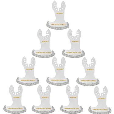 Imagem de HEMUNC 10 lâminas de ferramentas oscilantes de diamante, lâminas de serra de corte de argamassa para múltiplas ferramentas precisas para remoção de argamassa e azulejos macios