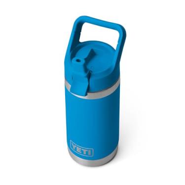 Imagem de YETI Rambler Jr. Garrafa infantil de 350 ml, com tampa de palha, azul ondulado grande