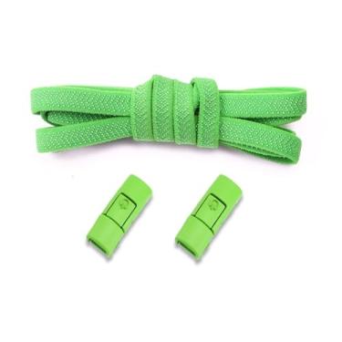 Imagem de No Tie Shoelaces Elastic Men And Women Casual Shoes Lazy Shoe Laces Colorful Press Metal Lock Flats Shoelace Accessories (Color : Green)