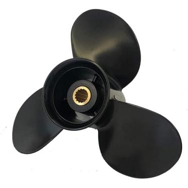 Imagem de SUNGZE Hélice Mercury 9 1/4x9 para motor de popa 9,9-20HP 14 dentes 48-897750A11/Hélice externa de barco para motor Tohatsu 9,9HP 15HP 18HP 9,25x9