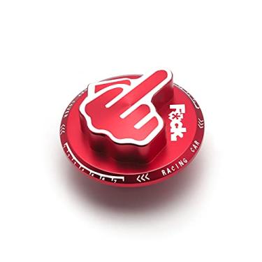 Imagem de x xotic tech Tampa de combustível do tanque de enchimento de óleo do motor, padrão de dedo médio de alumínio, compatível com Honda e Acura (vermelho)