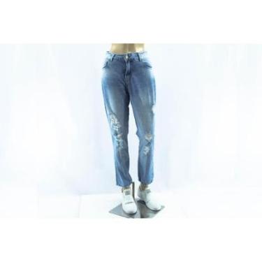 Imagem de CALÇA JEANS DARLOOK GILDA COM RASGOS AZUL - FEMININO-Feminino