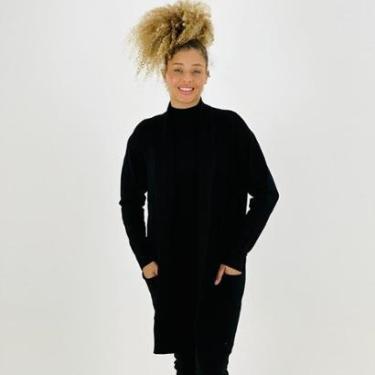 Imagem de Casaco Facinelli Cardigan Lã Longo com Bolsos Feminino-Feminino