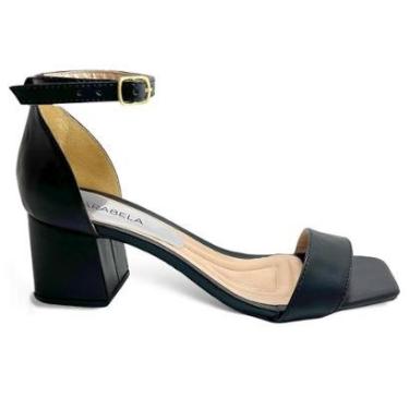 Imagem de Sandália Feminina Preta Tira e Salto Bloco Grosso-Feminino