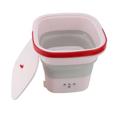 Imagem de Generic Máquina de Lavar Pequena, Limpeza Profunda Totalmente Automática 10.5L 1 Button Operado Máquina de Lavar Dobrável 100-240V para Casas para Apartamentos (Plugue da UE)