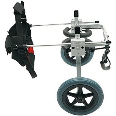 Imagem de Cadeira de rodas para cães com 2 rodas, suporte completo para animais de estimação, cachorrinho, pernas traseiras, carrinho de reabilitação ajustável, fácil montagem (0-25kg), XS reforçado p