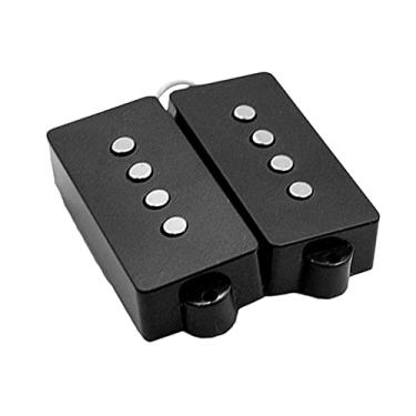 Imagem de Conjunto de captadores de guitarra baixo de 4 cordas: Captador de ponte de precisão + núcleo de cobre + ímãs de cerâmica - preto - 2 peças | Suprimentos de baixo elétrico com fio pequeno para Luthier