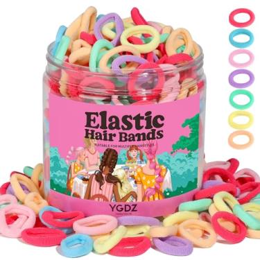 Imagem de 300 peças de laços de cabelo para bebês YGDZ pequenos elásticos para bebês meninas, elásticos sem costura para cabelo elásticos coloridos suportes macios para rabo de cavalo acessórios de cabelo