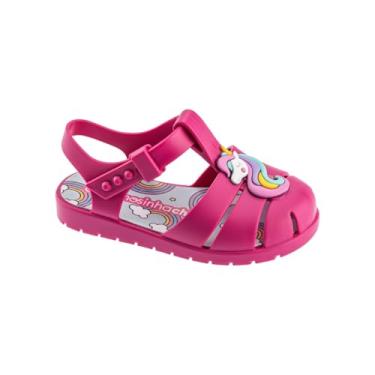 Imagem de Sandália Bebe Menina Estilo Melissinha Rosa Unicórnio Gliter transparente Papete Infantil Sandalinha (PINK, BR, Criança de 1 a 3 anos, Faixa Numérico, 23, 24)