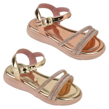 Imagem de KIT Com 2 Pares Sandália Infantil De Menina Feminina Papete Confortável Tratorada Leve Criança SI03 E SI04 (COBRE E DOURADO, BR, Criança de 4 a 8 anos, Numérico, 34)