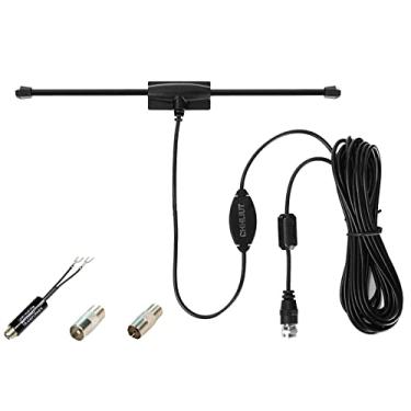 Imagem de CHHLIUT Antena dipolo de rádio FM universal parafuso F plugue macho para receptor estéreo de áudio AV doméstico interno 75 Ohm 4,9 m