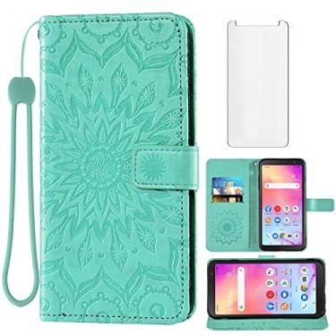 Imagem de Asuwish Capa de telefone para Alcatel TCL A3 A509DL Capa carteira com protetor de tela de vidro temperado e capa flip fina de couro girassol suporte para cartão acessórios de celular TCLA3 feminino