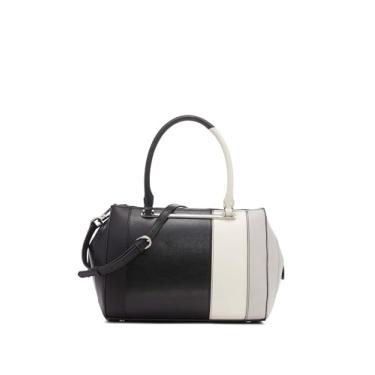 Imagem de Calvin Klein Bolsa feminina Wren Top Zip – 2 em 1, couro vegano, 4 bolsos, Preto/Querubim Branco/Pomba, One Size