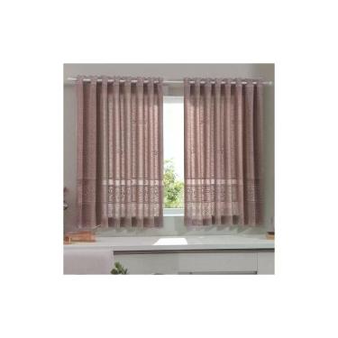 Imagem de Cortina para Cozinha Donna 280x130 cm Renda Color com Forro Rose