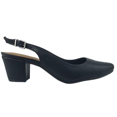 Imagem de Slingback Conforto Firezzi Scarpin Salto Médio (Preto, BR, Adulto, Numérico, 36)