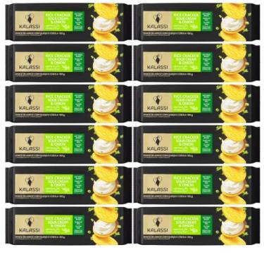 Imagem de Kit 12 Biscoito Snack De Arroz Kalassi Cebola 100 Gramas