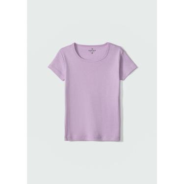 Imagem de Blusa Básica Infantil Menina Manga Curta Slim Em Ribana Hering Kids-Feminino