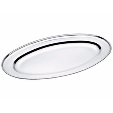 Imagem de Kit 6 Bandeja/Travessa Oval Inox Rasa 28,5cm Grande  - Ke Home