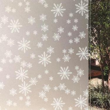 Imagem de Pelicula Adesiva Eletrostatica para Porta de Vidro Flocos de Neve 210x
