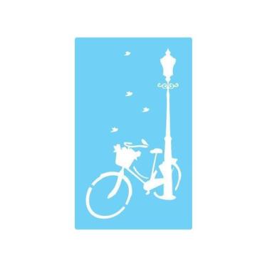 Imagem de Stencil De Parede Tamako Bicicleta - 55 X 90Cm - Ref 382 - Stencil Tam