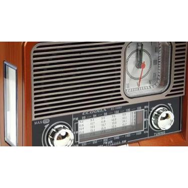 Imagem de Radio Retro Antigo Vintage Am Fm Bluetooth Bateria Recarregável USB - 