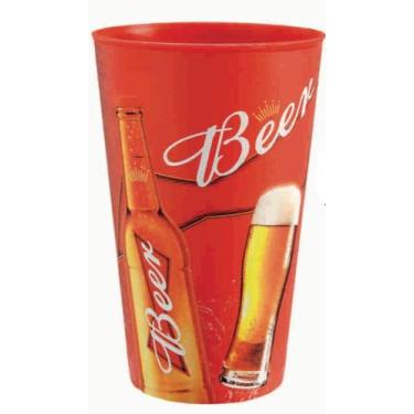 Imagem de Kit 05 Copos Cerveja Decorados Beer 550ml Usual Utilidades, Beer, Verm