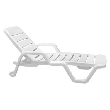 Imagem de Cadeira Plástica Espreguiçadeira Tramontina, Leblon, Branco - 92256010