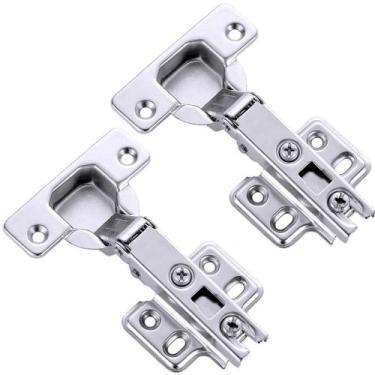 Imagem de Dobradiça Reta Para Móveis com Pistão Amortecedor 35mm Tipo Caneco 2 U