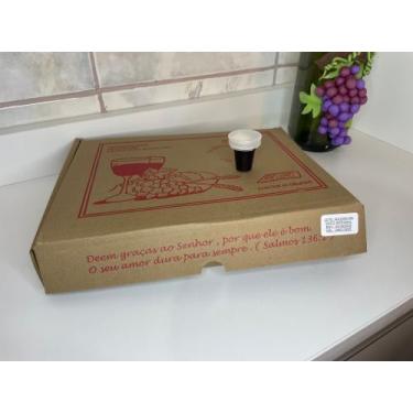 Imagem de Kit santa ceia com suco de uva e pão azimo caixa com 48 unidades com t