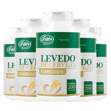 Imagem de KIT C/5 Levedo De Cerveja Complexo B 450mg 1000 Comp - Unilife