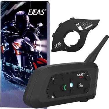 Imagem de Kit Intercomunicador Ejeas V6 Pro+ Fone Bluetooth Moto Capacete + Cont
