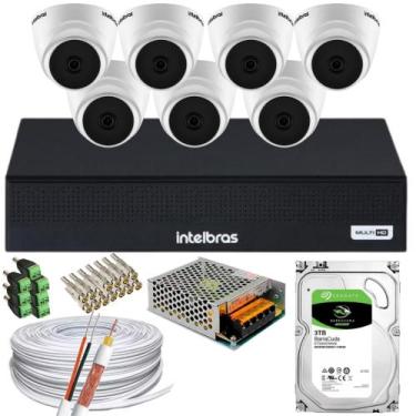 Imagem de Kit 7 Câmeras 1220 D mic Intelbras Com Áudio dvr 3008 Fullhd Completo 