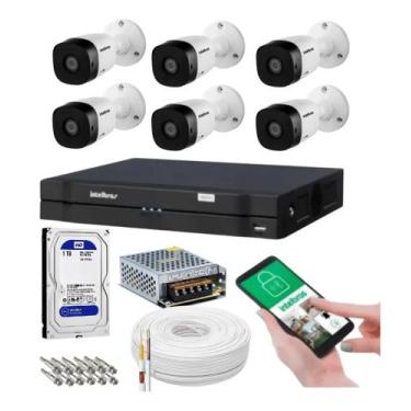 Imagem de Kit 6 Câmeras Intelbras Multi Hd 1120b Dvr 8 Canais Com Hd