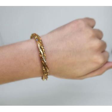 Imagem de Pulseira adulto strass colorida - Favorita  Make, Dourado