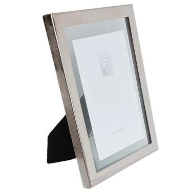 Imagem de Porta Retrato com Moldura de Aço Inox Prata Para Foto 15x20cm - Rio Ma