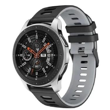 Imagem de Pulseira Silicone Esportiva Para  Watch 46 E Gear S3 Cor Preto Com Cin